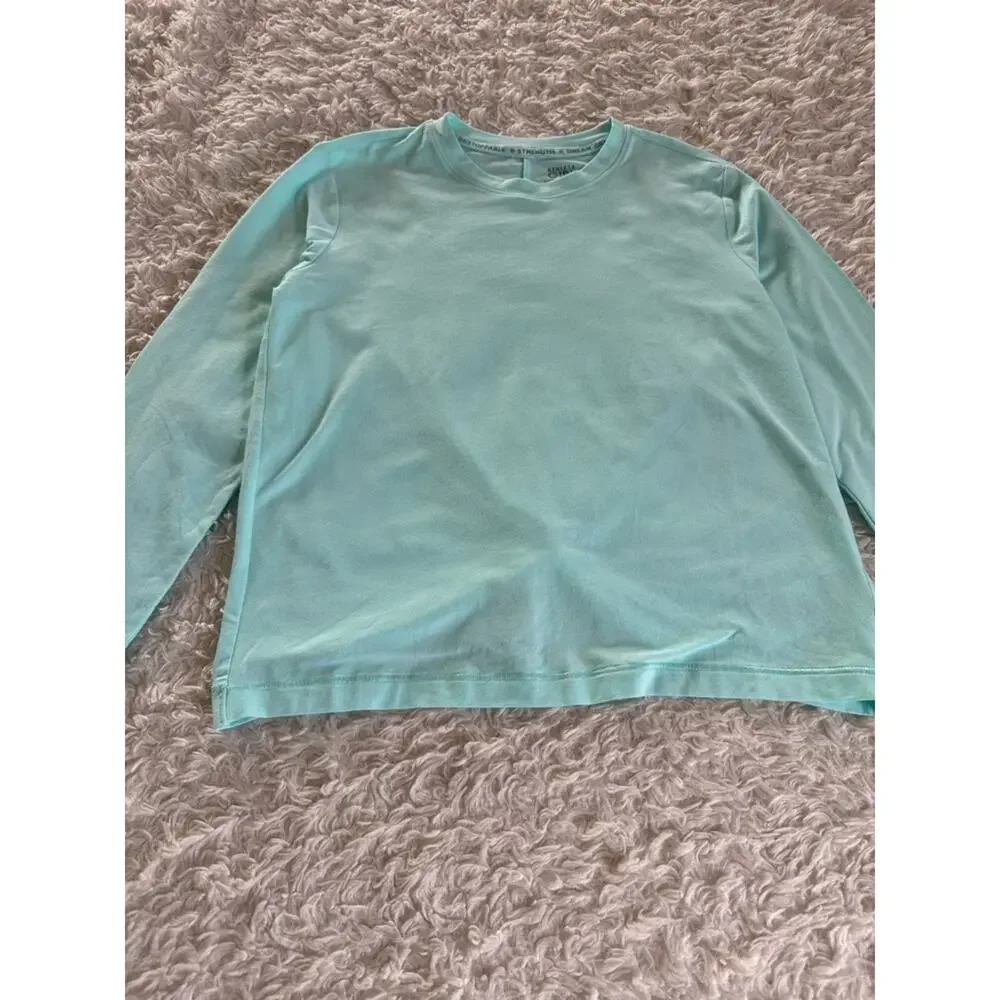 Athleta Girl Twist Around Top Light Teal Casual Workout Size M 8-10 EUC